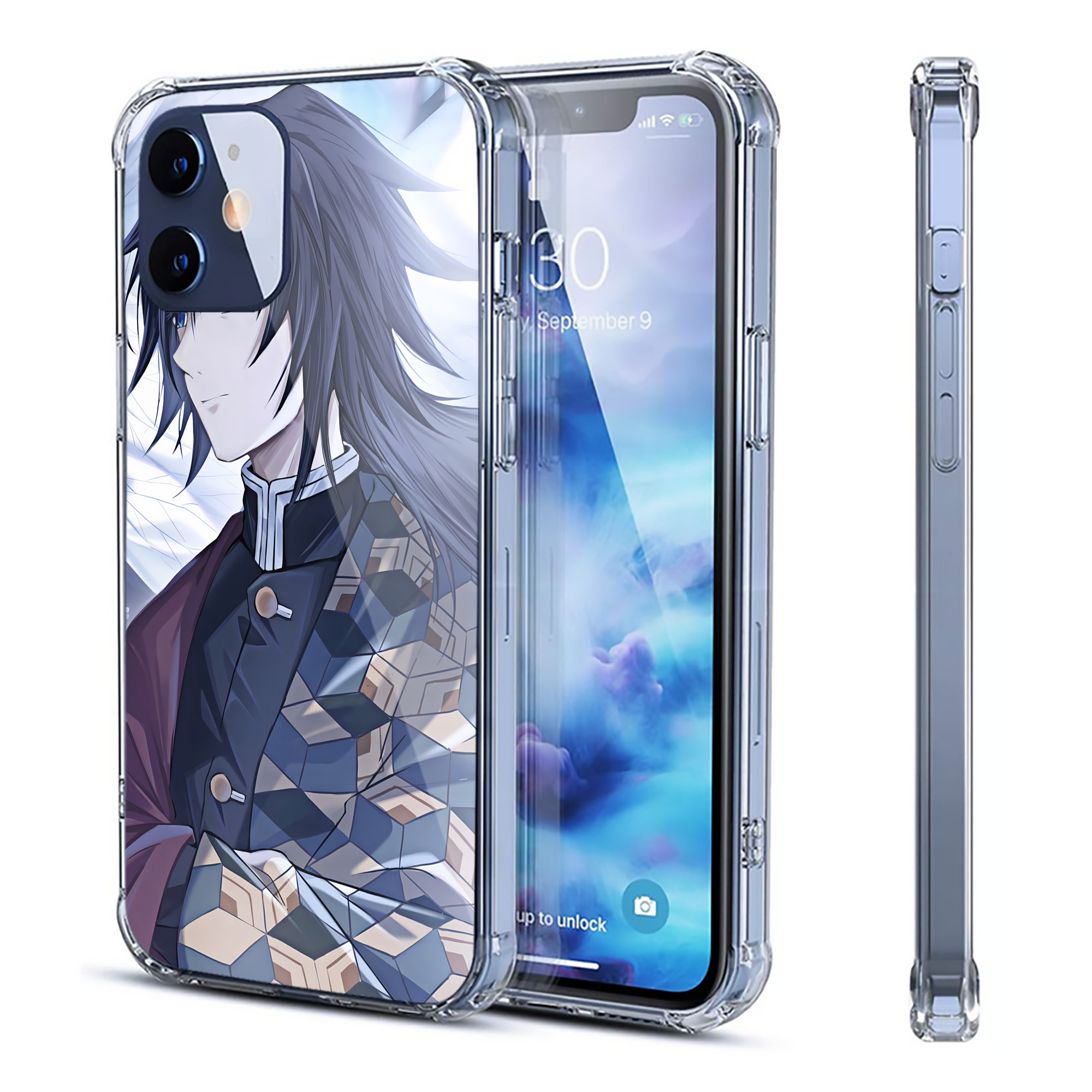（画像用） 鬼滅の刃（きめつのやいば）水柱-冨岡 義勇／とみおか ぎゆう Tomioka Giyuu 【iPhone 12シリーズ対応】透明スマホケース（クリアソフトケース）